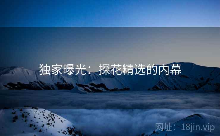 独家曝光：探花精选的内幕