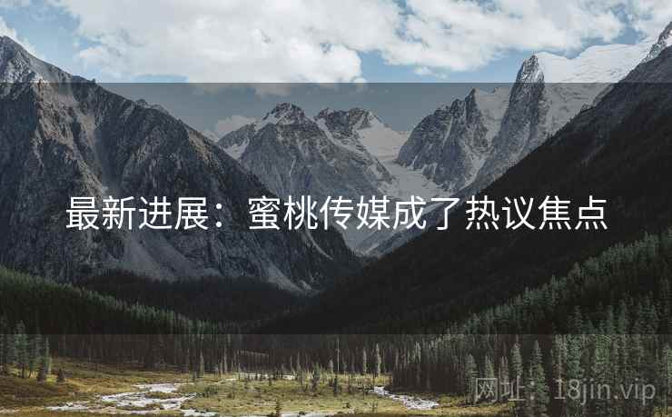 最新进展:蜜桃传媒成了热议焦点