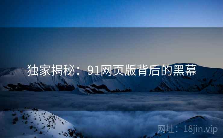 独家揭秘:91网页版背后的黑幕
