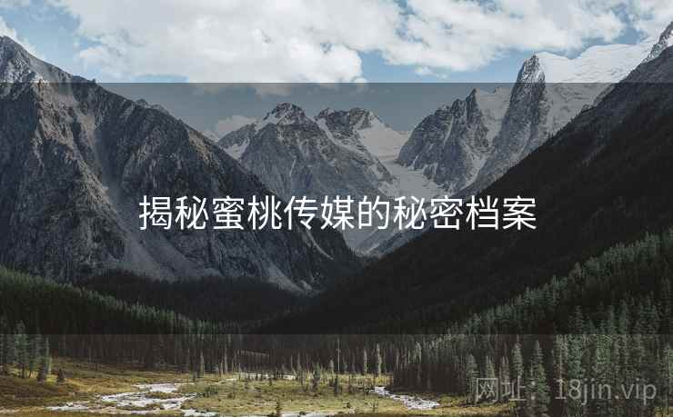 揭秘蜜桃传媒的秘密档案